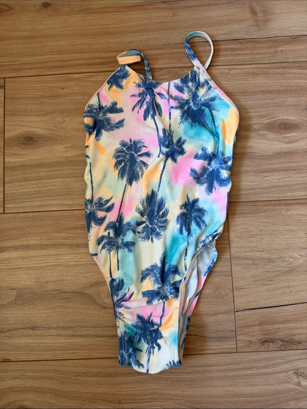 Old Navy Pastel Palm One-Piece Swimsuit in Blue, Pink, Yellow